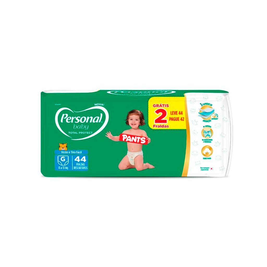 Personal Fralda Baby Total Protect Pants M - 28 Unidades