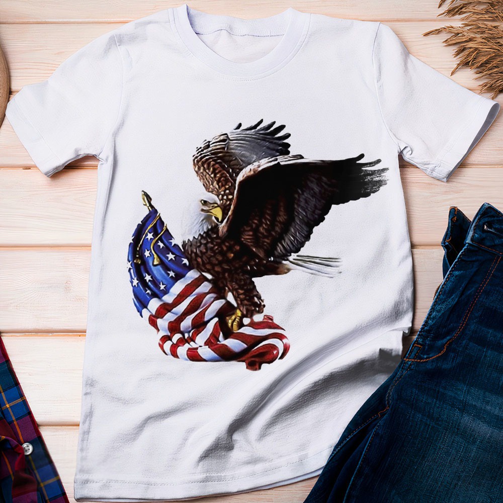 Camiseta Águia Americana Bandeira Estados Unidos - Dicelli