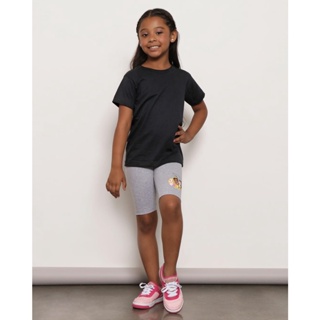 Bermuda Infantil Ciclista Disney Estampa Princesas Cinza
