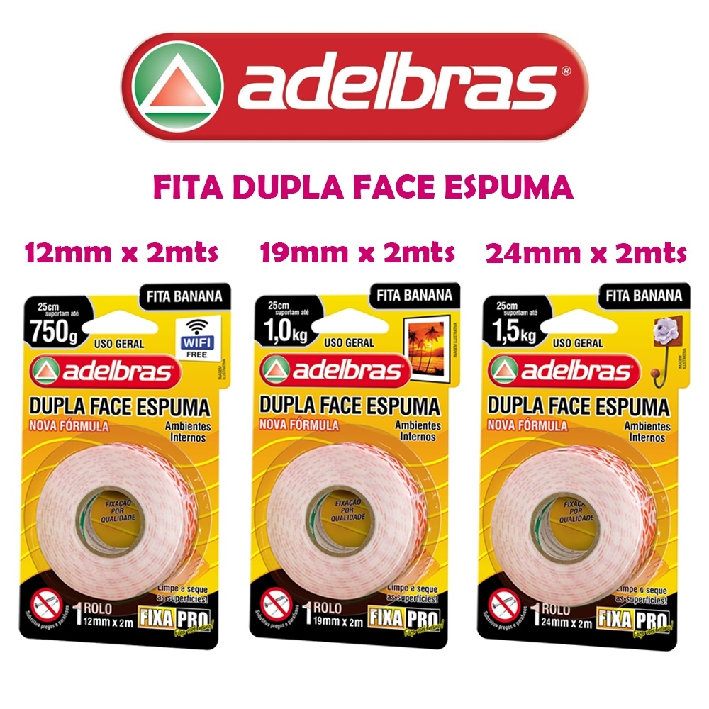 Fita Dupla Face Espuma 19mm X 2mt