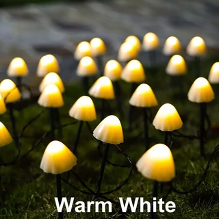 Conjunto de 10 Luminaria Solar Cogumelo Para Decoração De Jardim Luz De Fada Lâmpada De Gramado