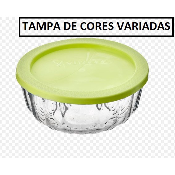 Tigela em vidro Oceani com Tampa em Plástico 900ml - Vitazza