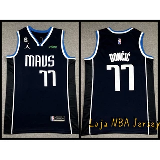 Camiseta Dallas Mavericks costurada Luka Doncic masculina 2023 azul marinho de Basquete nba Jersey