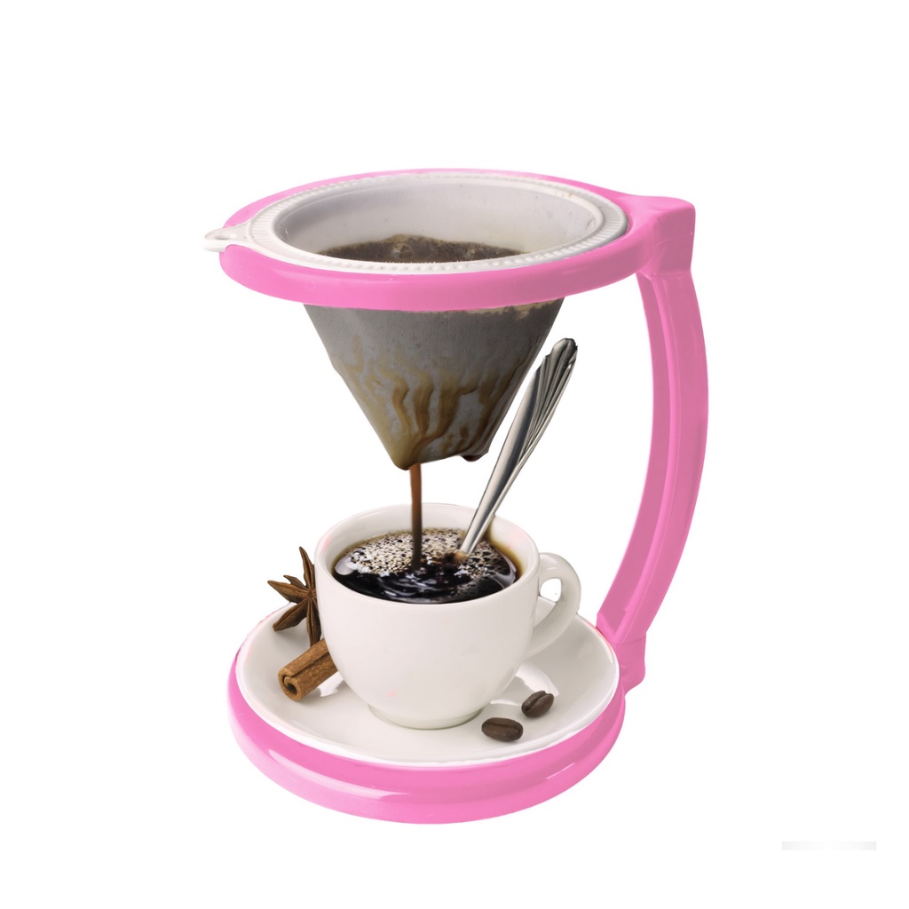 Mini Coador De Café Com Suporte E Filtro Tam. 100 Ind Rosa | Shopee Brasil