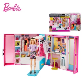 Barbie para Dollhouse, armário rosa, móveis, jogo de vestir