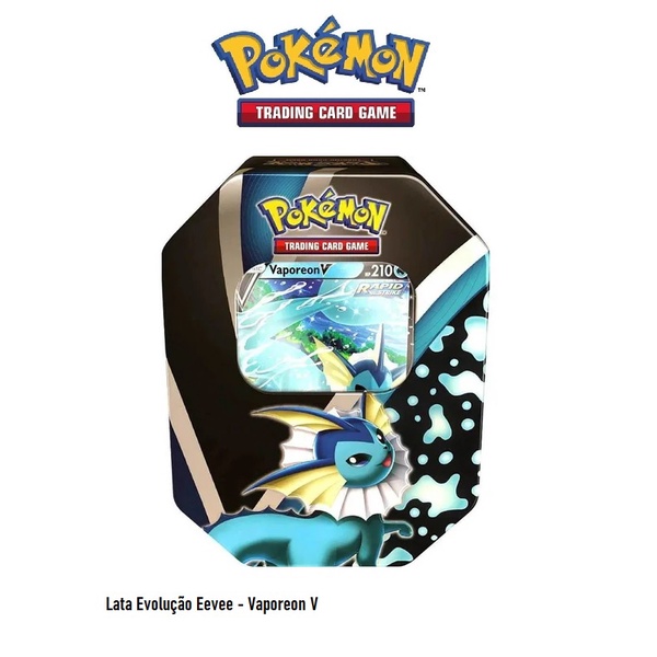 Lata Pokemon Evolução Eevee - Vaporeon V - Copag