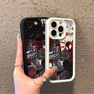 Desenho Animado Marca Maravilha Homem-Aranha Grafite Soft Phone Case Para Samsung A20S A10S A31 A30 A20 A33 A14 A12 A03S A22 A53 A54 A05 A05S Capa De Silicone Vermelho Vinho Olhos De Anjo