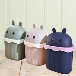 Mini Lixeira Urso com Tampa Multiuso Cozinha Quarto Banheiro Compacta