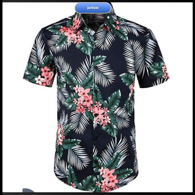 Homens De Luxo & # 39 ; s Camisas Sociais Verão Tropical Da Moda Havaiana  Praia V Pescoço Manga Curta Blusas Largas Roupas Moletons