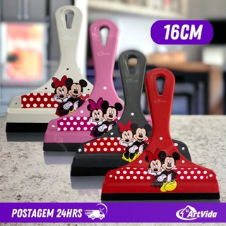 Rodinho de Pia Decorado com Mickey e Minnie Plástico e Silicone - 16cm - Perfeito para Manter sua Pia de Cozinha Limpa e