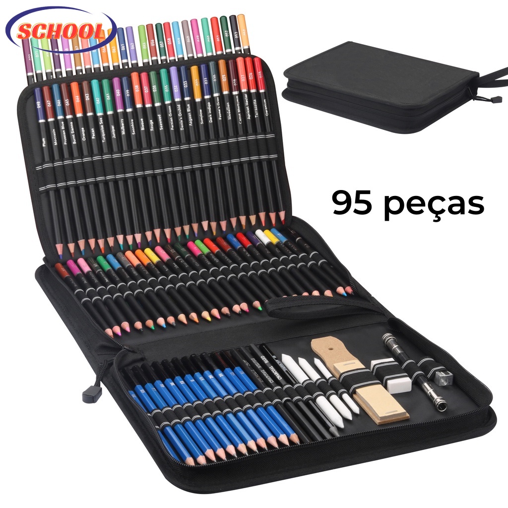 Lápis Set Para Desenho 95 Pcs/Set Kit Pintura Profissional Com Estojo ...