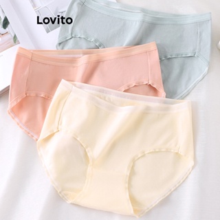 Lovito Calcinha Básica Lisa Casual Para Mulheres LNA41244