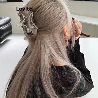Lovito Grampos De Cabelo Casuais De Metal Estrela Simples Para Mulheres LFA11130