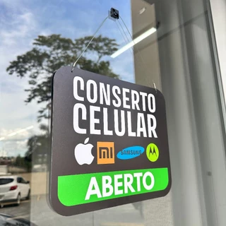 Placa Dupla Face Aberto e Fechado - Conserto Celular