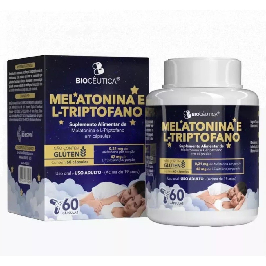 Melatonina c/ Triptofano 60 cápsulas Biocêutica | Shopee Brasil