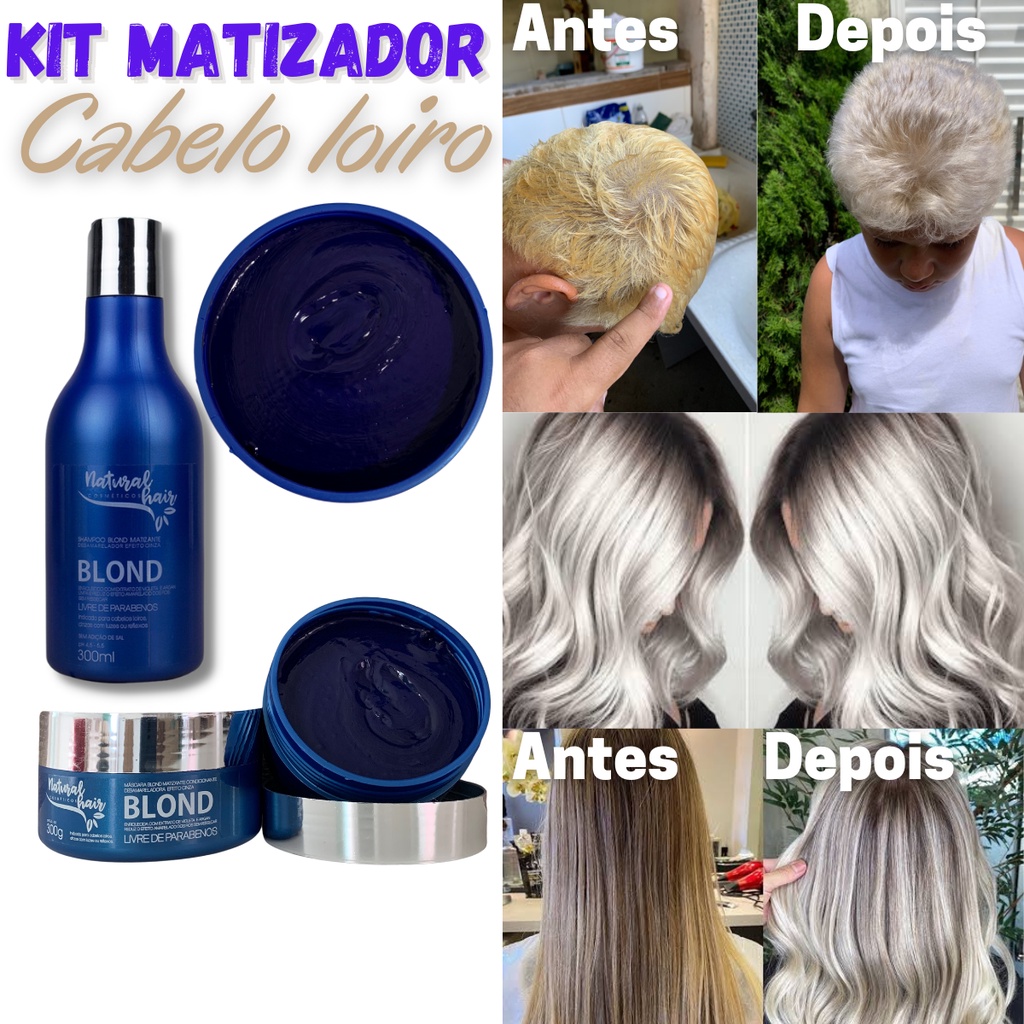 Kit Blond Matizador Desamarelador Profissional Para Cabelo Loiro ...