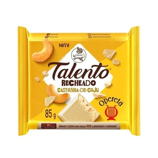 Chocolate Talento Opereta Recheado Castanha Caju 85g Embalagem com 12 Unidades