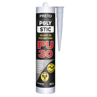 Selante Polystic Poliuretano 30 387g Preto Pulvitec