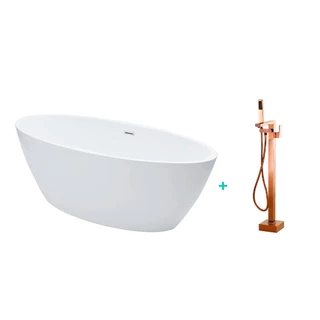 Banheira de Imersao Rubi e Misturador de Piso Monocomando Dourado Rose Pingoo em Oferta na Shopee