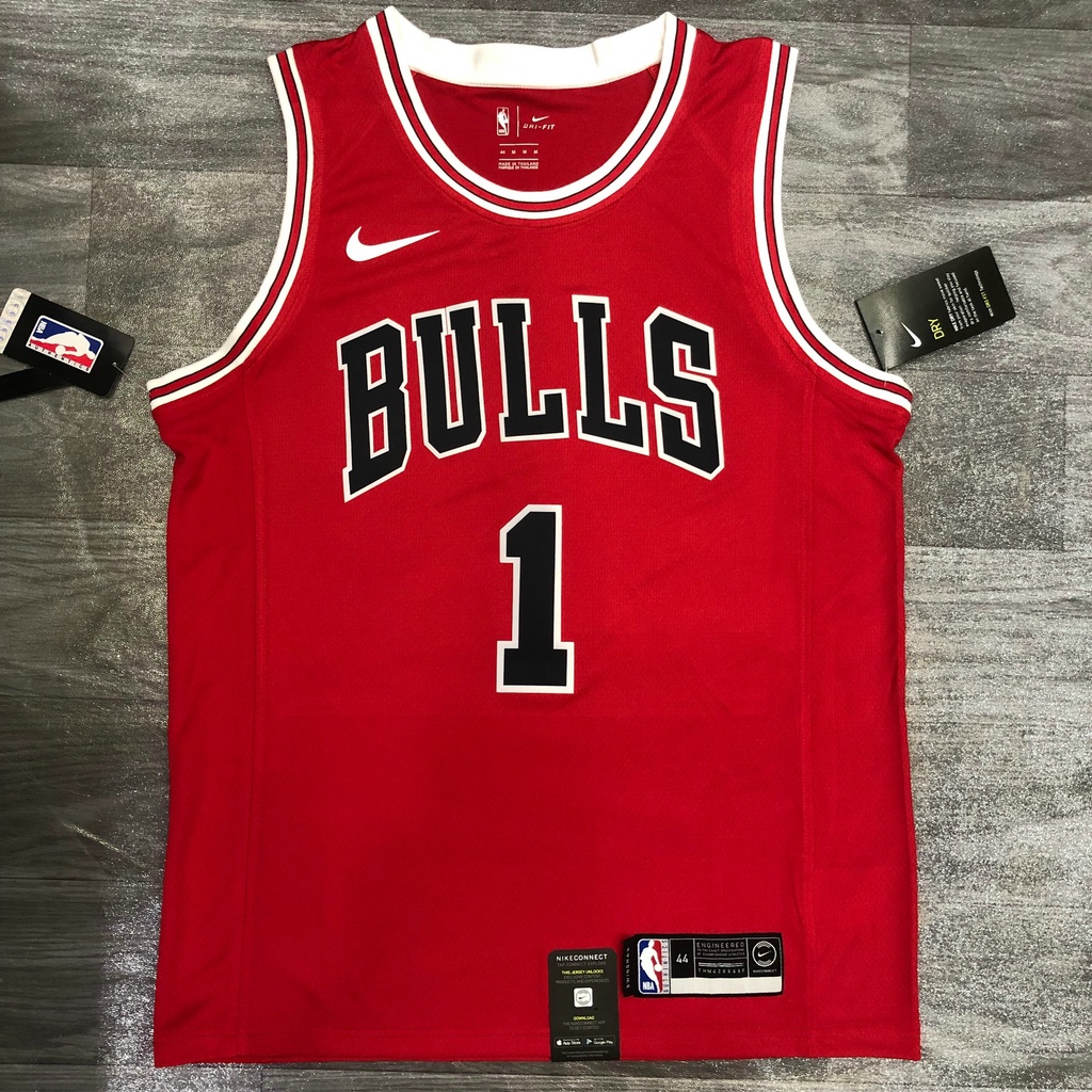 Novo Touro Original Masculino Da NBA Chicago # 1 Derrick Rose Jersey Vermelho Prensado A Calor