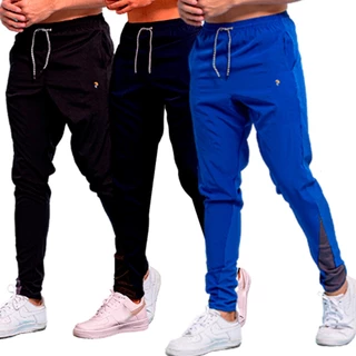 Kit 3 Calças Masculina Slim Fit Jogger P/Academia Exercícios Confortável