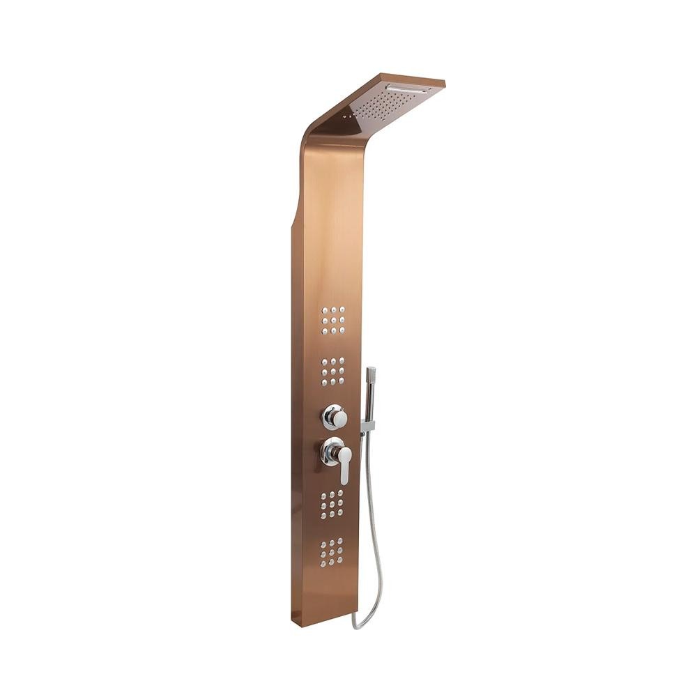 Ducha Vertical Com Hidro Pirajuí Pingoo - Dourado Rose