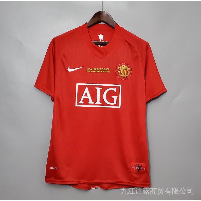 Retro Team Shirt 2007/2008 Versão Casa Campeão League Manchester United Football VUG6