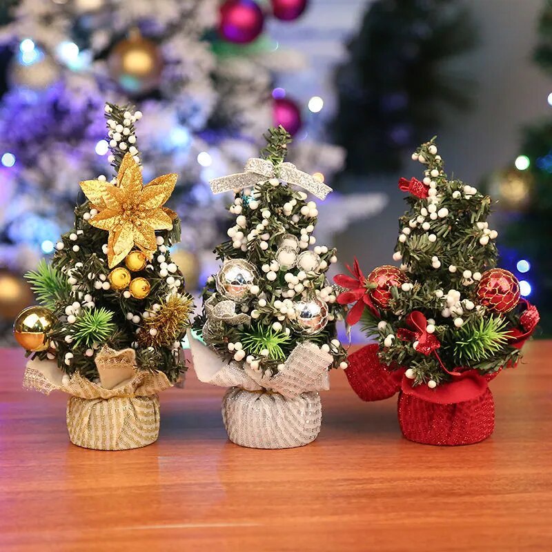 2023 Nova árvore de Natal de mesa árvore de Natal rosa pequena árvore de  Natal decoração de mesa mini árvore de Natal (60 cm) (#1)