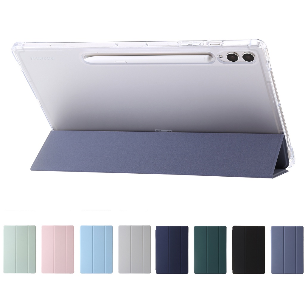 Para Samsung Tab S9 FE SM-X510 X516B Estojo Com Porta-Caneta De 10,9 Polegadas Suporte De Flip De Volta Transparente Concha Magnética Inteligente Galaxy + 12,4 INCH Tampa Da Caixa