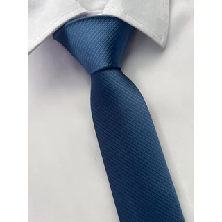 Gravata Slim Fit Azul Petróleo Risco Largo