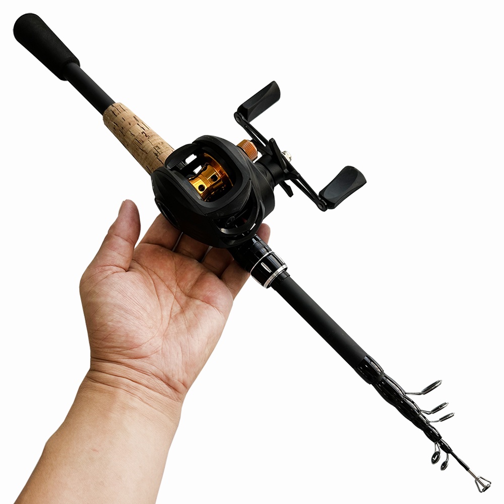 Kit De Pesca Vara De Isca De Fundição Giratória Telescópica 8-25g Peso Carreto Baticasting 19 + 1BB E Carretel