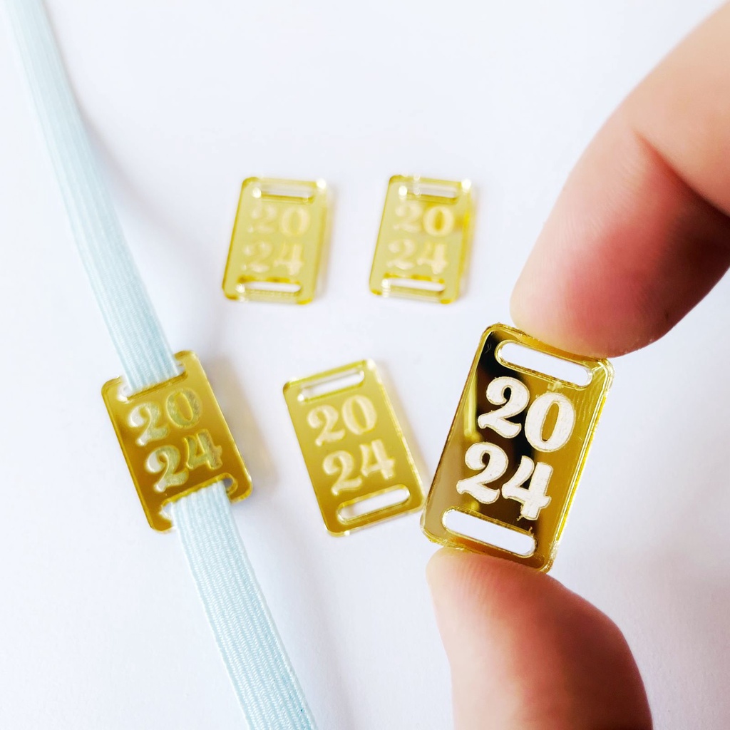 Passante Finalizador Agenda Planner 2024 Gravado 10pçs 2,5 x 1,5cm - DOURADO