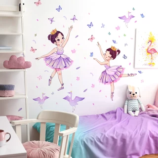 Novo Adesivo de Fundo de Parede de Borboleta Dançante, Fundo de Parede de Decoração de Parede de Menina