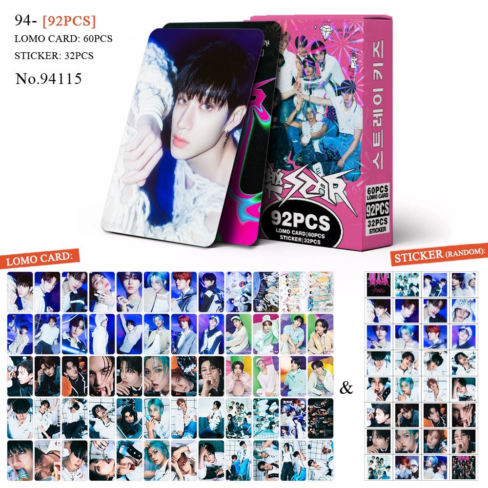 92-96pcs/Caixa STRAY KIDS Cartões Lomo Rock star Super Bowl