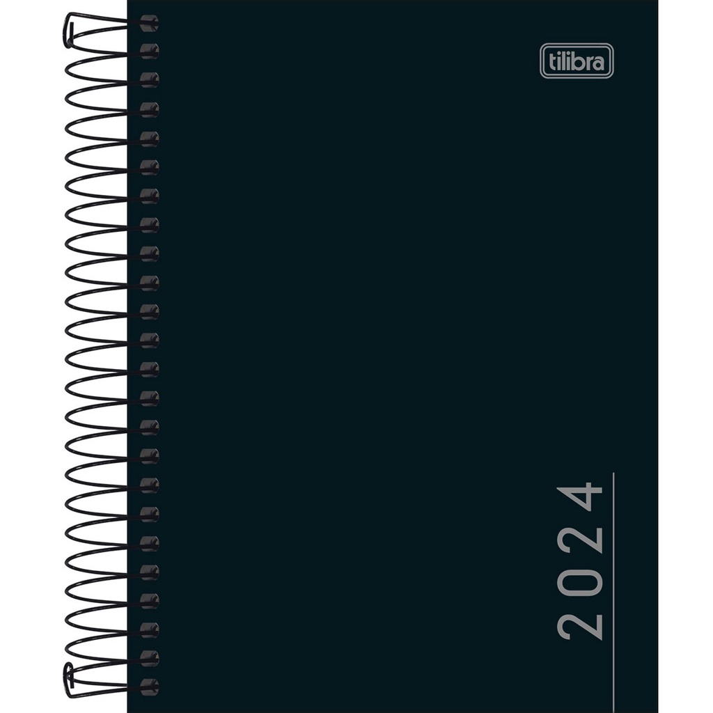 AGENDA 2024 PEPPER M4 PRETA ESPIRAL 11,7X16,4CM 160FL TILIBRA