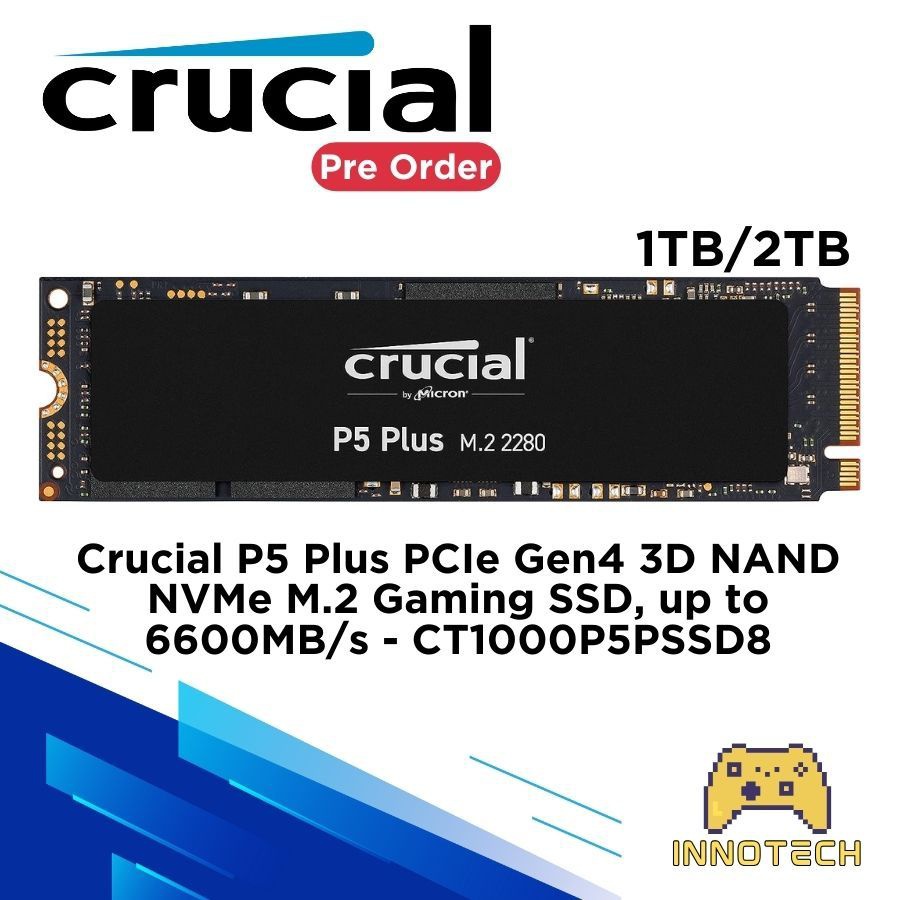 Crucial p5 plus 1tb ssd para jogos pcie gen4 3d nand nvme m 2 at 6600