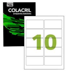 Etiqueta adesiva A4 100 folhas Impressora Colacril 50,8X 101,6 X 2 CC183 - COLACRIL