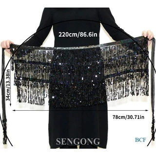 SENGONG Multi Color Chiffon Belly Dance Dança Do Ventre Saia De Cinto De Lenço De Anca Tassel Hip Wrap