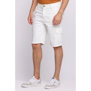 Bermuda Masculina Sarja Cargo Lisa Polo Wear Casca de Ovo