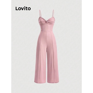 Lovito Macacão Boho Com Nó Liso Para Mulheres L74ED212