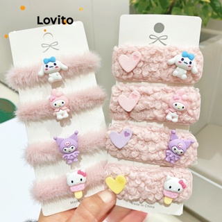 Lovito Laços De Cabelo De Coração Com Padrão Fofo De Desenho Animado Para Mulheres LFA11309