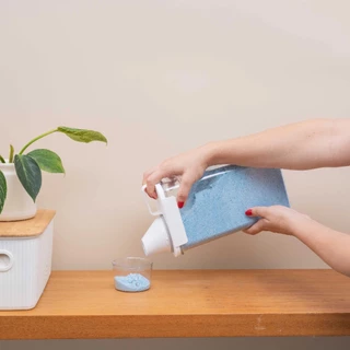Dispenser Pote Medidor Hermético Porta Produtos Limpeza Organizador Lavanderia Alimentos Cereais 1,8L