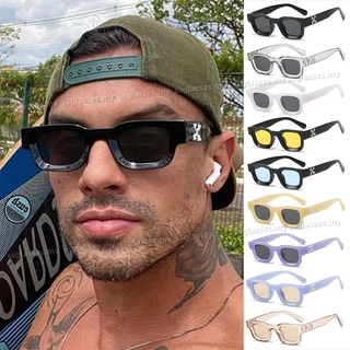 E Moda Rectângulo À Prova De UV Óculos De Sol Para Homens Mulheres Neutro Hip Hop Street Shot Futuro Vento Yellow Eyewear