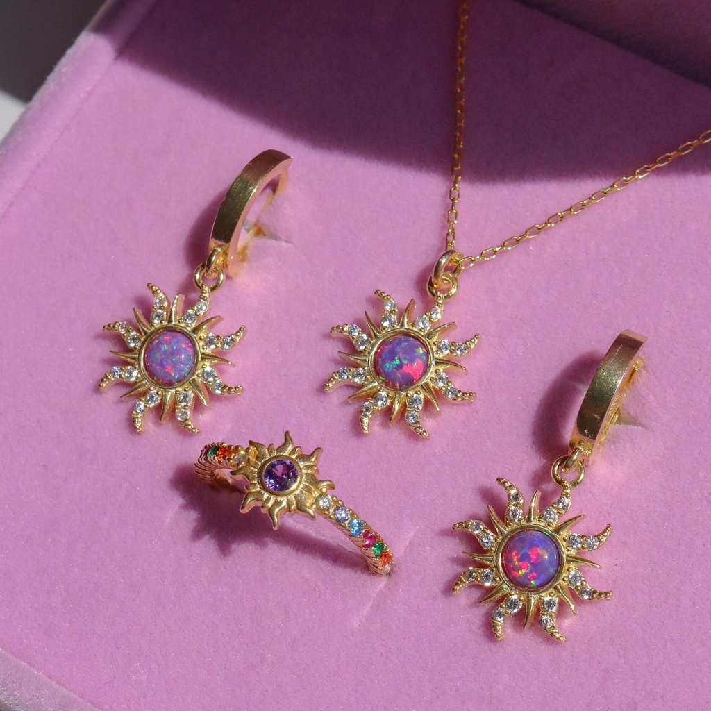 Europeus e Americanos Retro Dopamina Barbie Colar Opal Pingente Real Opal Colar Micro Zircão-embutidos Pingente