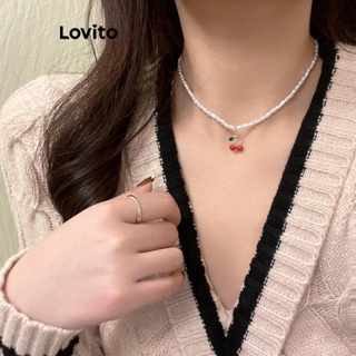 Lovito Colares Casuais De Pérolas De Frutas E Vegetais Para Mulheres LCS05038