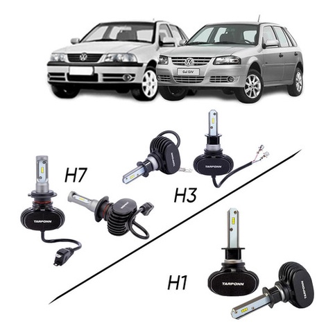 Kit Lâmpadas Super Led Farol Alto Baixo + Milha Gol G2 G3 G4 | Shopee ...