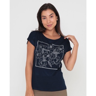 Blusa Feminina Estampa Floral Azul
