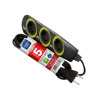 Extensão elétrica No Schock 5m 3 tomadas 2P 10A 250V DN1719 Daneva