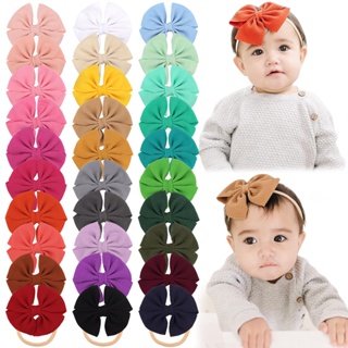 10 Peças 4,5 Polegadas Nylon Super Stretchy Soft Bows Headbands , Bandas De Cabelo Para Recém-Nascidos , E Acessórios Meninas