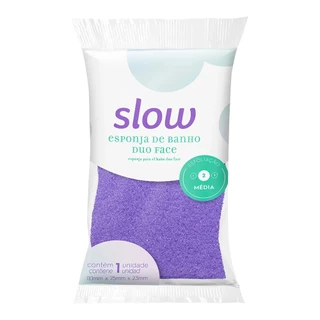 Esponja De Banho Duo Face Esfoliante Slow LS7503 1x5x12